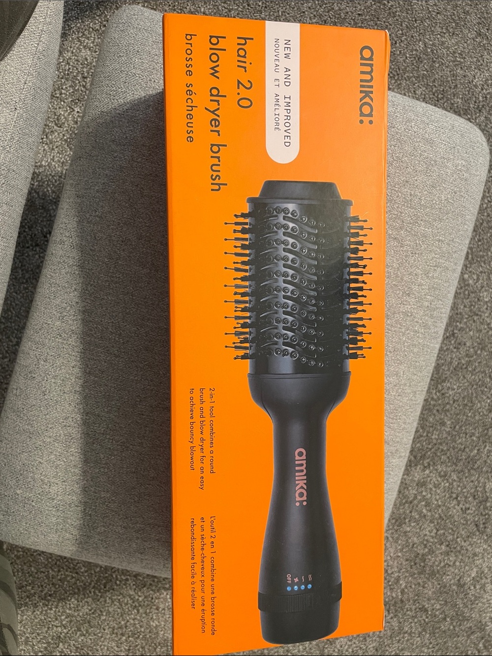 amika Black and Orange Hair 2.0 Blow Dryer Brush